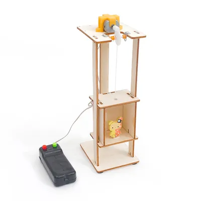 Creative Programmable Scientific DIY Children's Wooden Elevator Learning Kit