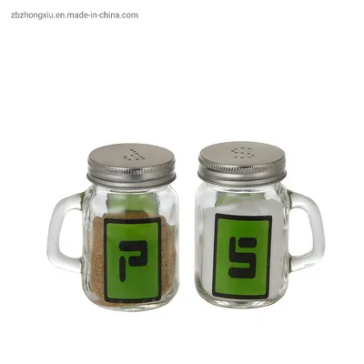 Glass Spice Sets Handle Glass 2PCS Salt and Pepper