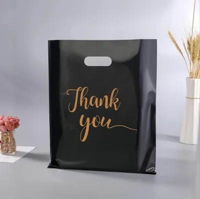 Customised Retail Boutique Shopping Packaging Recyclable Die Cut Handle Plastic Bags with Logo