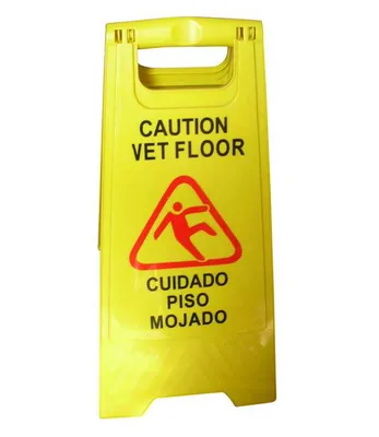 Warning Mark Bright Yellow Wet Floor Plastic Warning Board (CC-CS01)