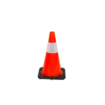18" Unbreakable PVC Road Safety Cone with Black Base (CC-PV45)