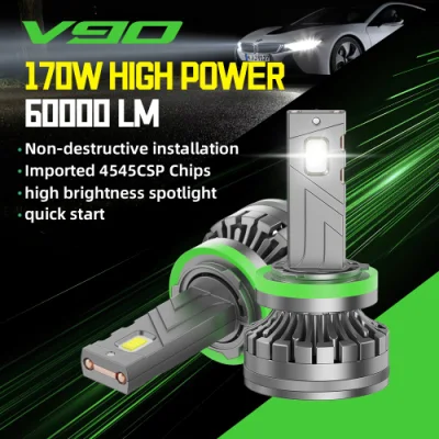 New Automotive 180W Car Headlamp 6000K Auto Accessories 9005 9006 LED Headlight