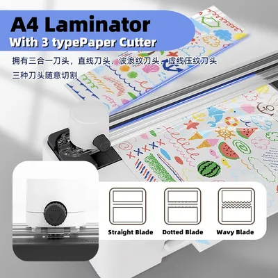 Versatile A4 Laminator with Hole Punch for Photos and Documents