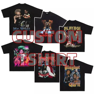 DTG Print Streetwear Graphic Tees Blank Tshirt Plus Size Men's Clothing Acid Wash T-Shirt Mens Custom Vintage Oversized T Shirts