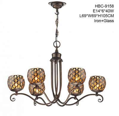 Avon 6 Light Pendant Lamp in Antique Bronze with CE&UL Certificate (HBC-9158)
