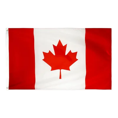 Canadian Flag Embroidered Canada National Flags Sewn Stripes Heavy Duty Outdoor with Brass Grommets