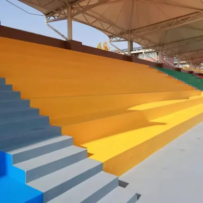Polyaspartic Polyurea Coating for School Stadium Bleachers Waterproof UV Resistant Surface