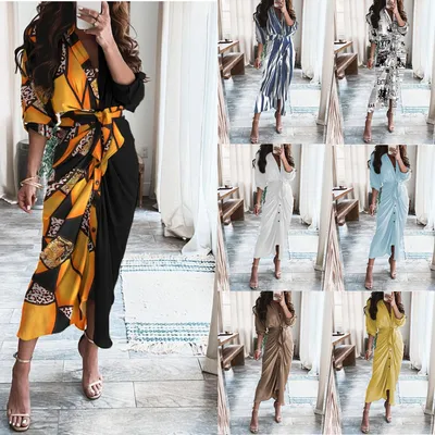 Wholesale Clothes Fashion Hot Sail Bodycon Printed Waistband Ladies Dress