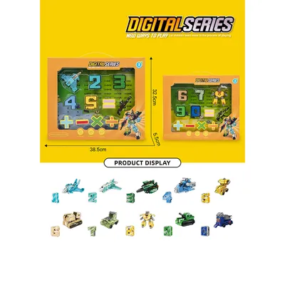 Early Learning Toys Robot Toy ABS Digital Deformation Diecast Number Robot Kit Toy