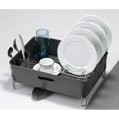 Oversink Organizer Bowl Storage Holder Wooden Handle Dishes Drain Dryer Plate Stand Drying Kitchen Dish Rack