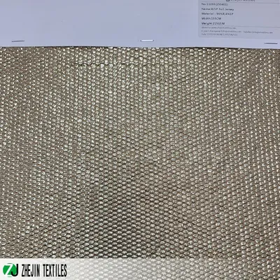R/Sp Rayon Spandex Foil Jersey Fabric with Shiny Surface