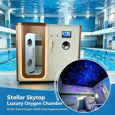 CE Certified Luxury 2-Seater Hbot Cabin with Custom Star Ceiling Lighting System 1.1-2.0 ATA Adjustable Carbon Fiber Chamber for Rehabilitation Center
