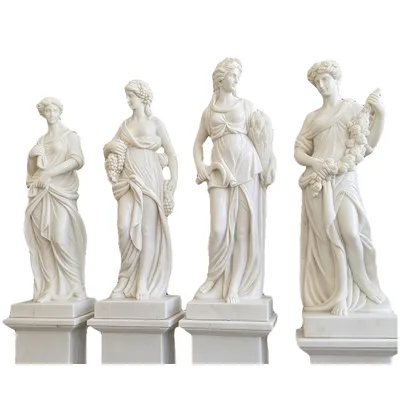Guangxi White Marble Four Seasons Goddess Set Statue