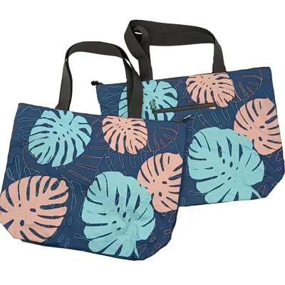 Latest New Design Superior Durability Green/Pink Navy Blue Monster Pattern Big Tote Tyvek DuPont Bag 1443r PU Coating