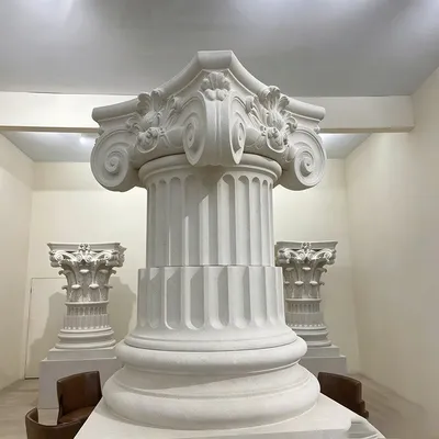 Ionic Order Natural Marble Roman Column