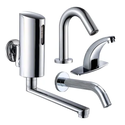 Auto Infrared Sensor Faucet Taps Mixer Wall Mount Automatic Sensor Faucet in Bathroom Basin Kitchen with Control Box