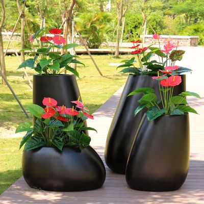 H002 Fiberglass Oval Flower Pots & Planters Indoor/Outdoor Decoration Planter Wholesaler