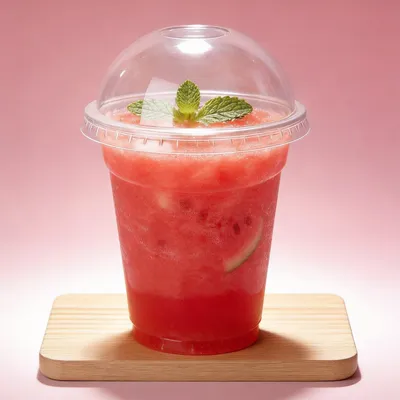 Wholesale Single Wall Pet Fruit Coffee Juice Stackable Drinking Cup with Lid
