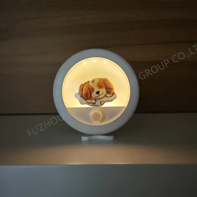 Children's LED Night Light Cat Toy with Motion/Light Sensor USB Rechargeable Baby Bedside Sleeping Lamp-Dog/Puppy