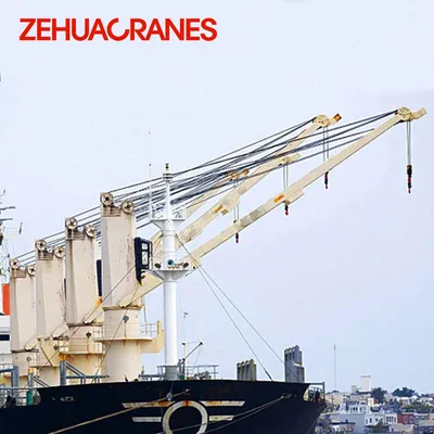 3 Ton Boat Marine Deck Crane Small Ship Folding Boom Hydraulic Telescopic Arm Deck Ship Harbor Boat Mounted Crane