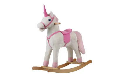 ODM OEM Wholesale christmas Gift Rocking Chair Trojan Rocking Horse Plush Dolls Wooden Riding Rocking Horse Plush Toys