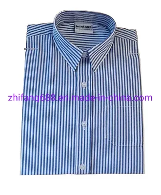 Fashion T/C 65/35 Yarn Dyed Stripe Boys Short Sleeve Shirts