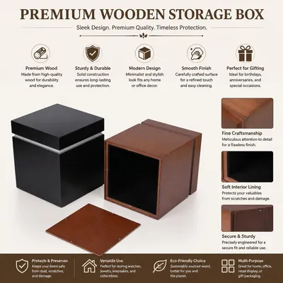 Handmade Wooden Cremation Urn for Adult Human Ashes Large Capacity Memorial Funeral Box with Secure Removable Bottom Opening Wholesale