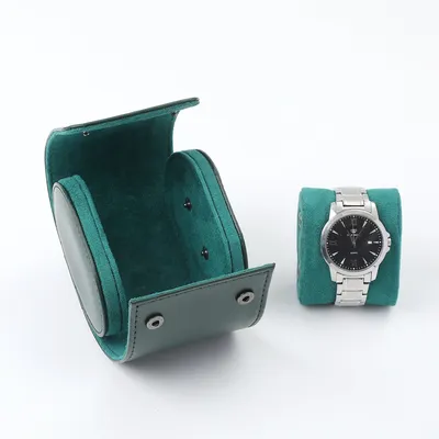 Durable PU Leather Watch Case with Soft Flocking Interior