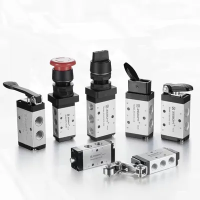 Two-Position Five-Way Manual Mechanical Valve Pneumatic Air Solenoid Valve