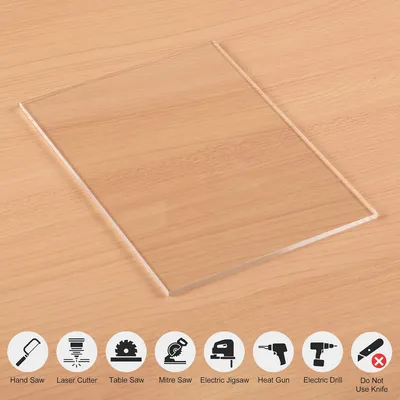 3mm Thick 8X10 Inches Cast Plexiglass Panel Clear Transparent Acrylic Sheet