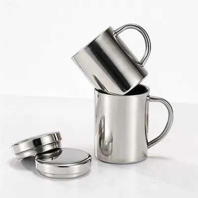 Eco Friendly Stainless Steel Tableware Mug Cup Reusable Sustainable Drinkware Drinking Beer Tea Water Cup for Daily Use