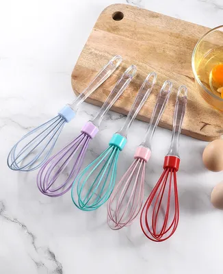 Silicone Hand-Held Egg Beater Transparent Handle Egg Beater 10 Inch Manual Kitchen Mixer
