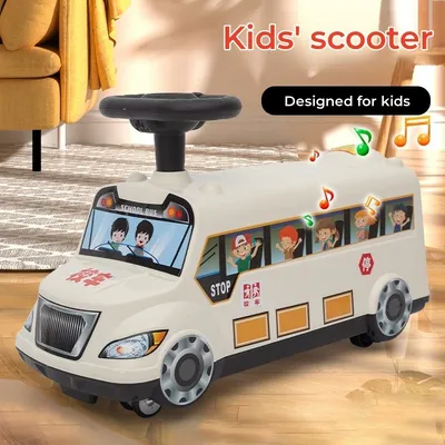 Factory Best Price Plastic 4 Wheels Kids Slide Car with Music