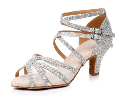 Fa-Q2211 Diamond Studded Latin Dance Shoes for Adult Professional Dance, Accepting Small Order Customization