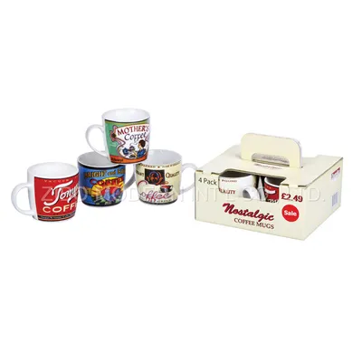 4PC Set Ceramic Coffee Mug with Gift Box (GP1010)
