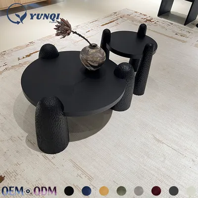 Irregular Hammer Grain Solid Wood Nest Coffee Table