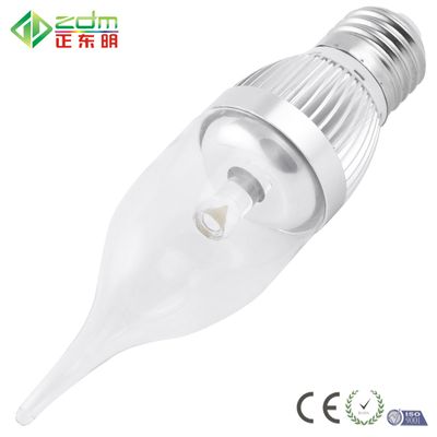 3W E14/27 Warm White 160~180lm Clear Glass LED Candle Lamp (ZDM-HPLB-T41-4)