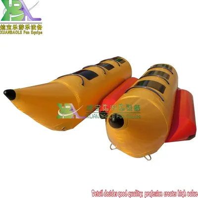 0.9mm PVC Inflatable Water Games Equipment Double Tube Inflatable Banana Boat Water Sport Rowing Banana Boat for Adults