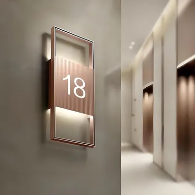 Electronic Door Plate Doorbell Illuminated House Number Sign for Hotels Apartments Offices