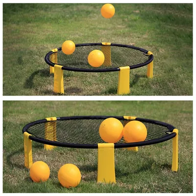 Amazon Hot Selling Mini Beach Volleyball Spike Ball Game Set Outdoor Team Sports Lawn Fitness Equipment Net with 4 Balls Mini Spikeball