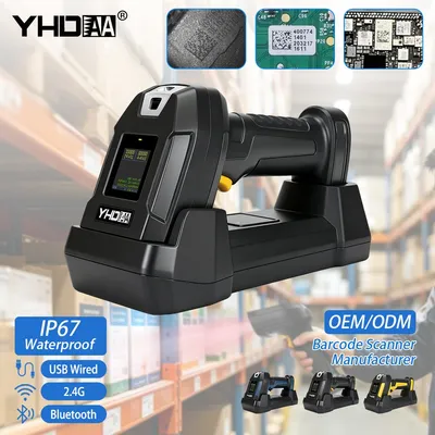 High Quality IP67 Industrial Rugged Barcode Scanner 433MHz Wireless Bt 2D Handheld Dpm Barcode Reader
