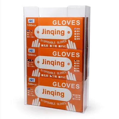 Wall Mounted Acrylic Plastic Dispenser Rack for Disposable Gloves and Tissue