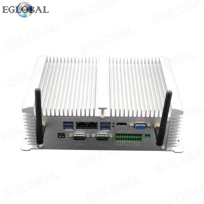 Eglobal New Fanless Mini Industrial PC Intel I7 8550u HD Dual LAN 2 COM Port DDR4 Superior Heat Dissipation Us & Cn Plugs