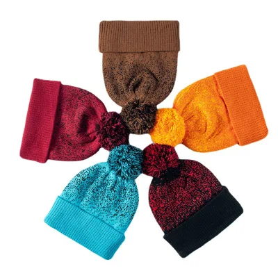Wholesale Custom Jacquard Knitted POM Beanie with Your Own Design/Logo