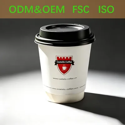 Disposable Flexo Printed Cold Drinking Coffee Double Wall Paper Cup for Cafe Store
