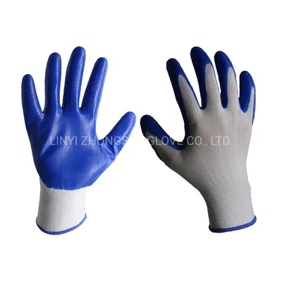 Hot Selling 13G Polyester Nitrile Gloves Safety Nitrile Coated Gloves