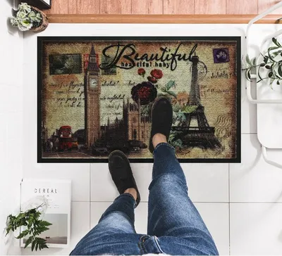 Premium Tufted Loop Pile Digital Printed PVC Backed Mat