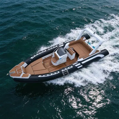 7.6m Heavy Duty Fiberglass Deep V Hull Fast Speed 25FT Water Sports Day Tripping Rental Fishing Recreation Tender Rib Boat