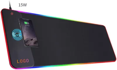 Custom Wireless Charging RGB Mouse Pad Wholesale Gaming Mouse Pad Computer Mousemat with Waterproof Fabric