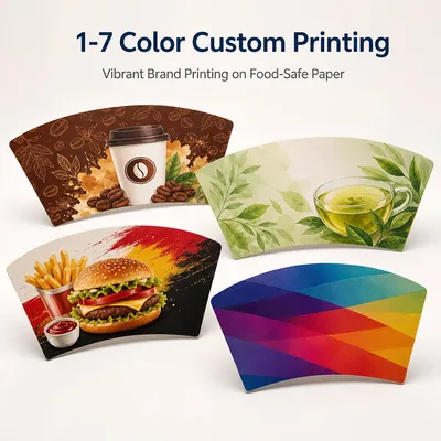 Custom Design Printed Single Side PE Coated Coffee Paper Cup Fan for Cup Forming